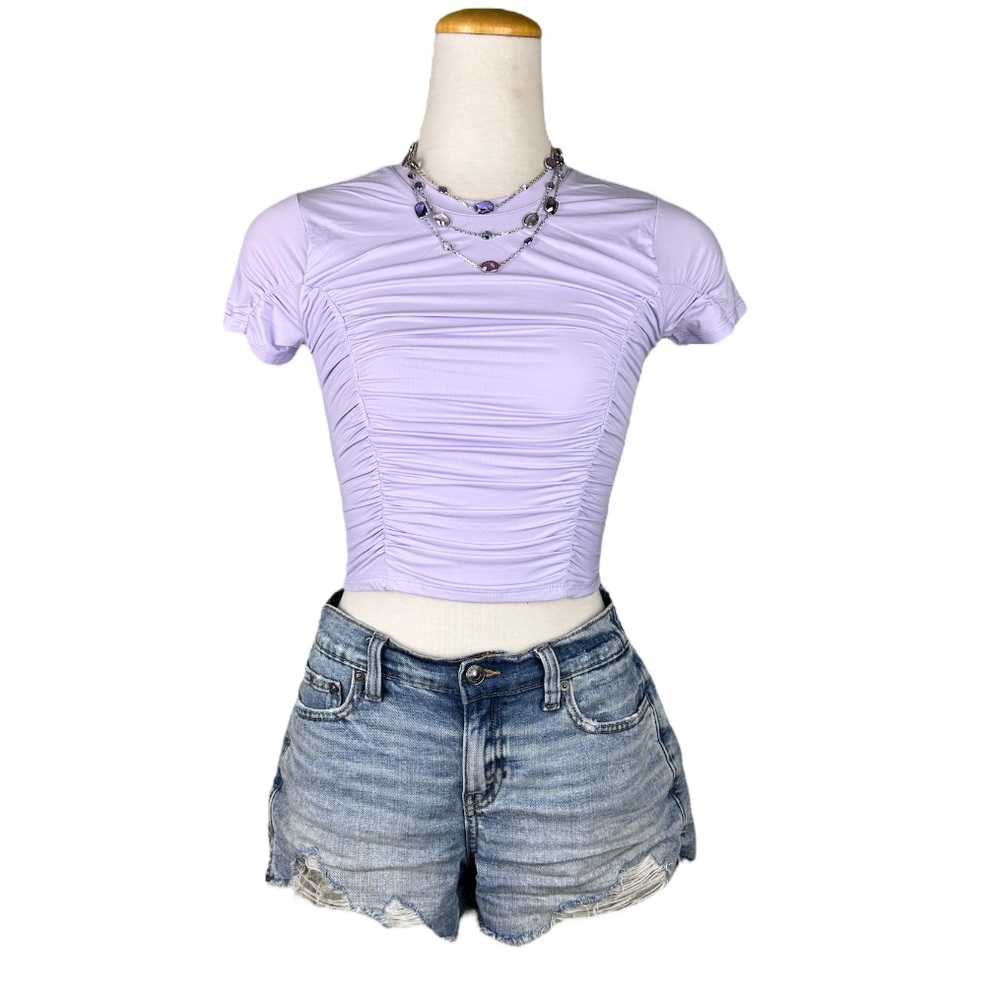 NWT GARAGE cropped ruched tee | size XS